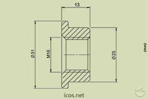 Haga clic para ampliar Dimensiones de Adaptador PVC M16x25 para tubo de PVC Dimensiones de Adaptador PVC M16x25 para tubo de PVC