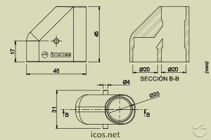 Haga clic para ampliar Dimensiones del Adaptador PVC 20 X 20 Dimensiones del Adaptador PVC 20 X 20