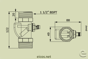 Haga clic para ampliar Dimensiones del Sensor Contrasseco C1 M12 Dimensiones del Sensor Contrasseco C1 M12
