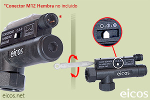 Haga clic para ampliar Ajuste de sensibilidad del sensor de flujo Eicos FA14B02-M12 Ajuste de sensibilidad del sensor de flujo Eicos FA14B02-M12