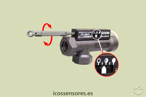 Ajuste de sensibilidad del sensor de flujo Eicos FA14B02