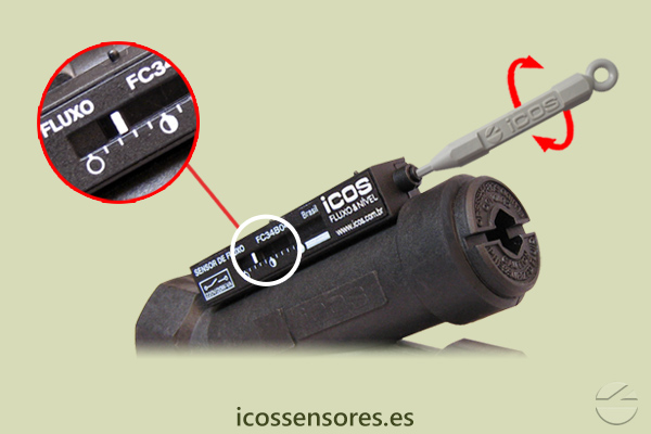Ajuste de sensibilidad del sensor de flujo Eicos FC34B02
