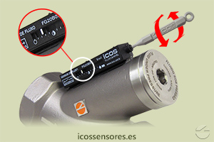 Haga clic para ampliar Ajuste de sensibilidad del sensor de flujo Eicos FG20B04 Ajuste de sensibilidad del sensor de flujo Eicos FG20B04