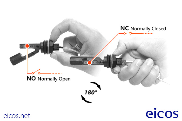 Funcionamiento NA o NC del sensor de nivel LA322E-40