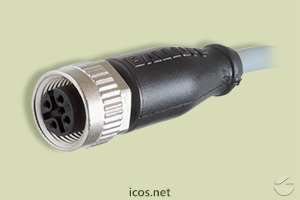 Haga clic para ampliar Conector M12 recto hembra de 4 contactos con cabo de 5 metros Conector M12 recto hembra de 4 contactos con cabo de 5 metros
