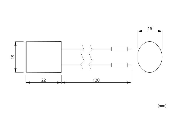 Dimensiones de Filtro Supresor K8 (AC) para Contactores y los Relés de Comando