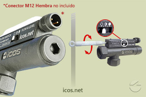 Haga clic para ampliar Ajuste de sensibilidad del sensor de flujo Eicos FA14B02-M12 Ajuste de sensibilidad del sensor de flujo Eicos FA14B02-M12