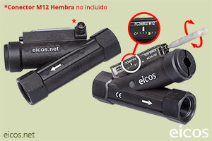 Haga clic para ampliar Ajuste de sensibilidad del sensor de flujo Eicos FC34B02-M12 Ajuste de sensibilidad del sensor de flujo Eicos FC34B02-M12