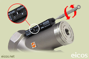 Haga clic para ampliar Ajuste de sensibilidad del sensor de flujo Eicos FG20B02 Ajuste de sensibilidad del sensor de flujo Eicos FG20B02