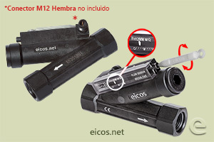 Haga clic para ampliar Ajuste de sensibilidad del sensor de flujo Eicos FH12B04-M12 Ajuste de sensibilidad del sensor de flujo Eicos FH12B04-M12