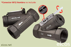 Haga clic para ampliar Ajuste de sensibilidad del sensor de flujo Eicos FJ112B04-M12 Ajuste de sensibilidad del sensor de flujo Eicos FJ112B04-M12