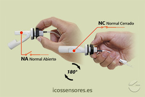 Haga clic para ampliar Funcionamiento NA o NC del sensor de nivel LA16M-40 Funcionamiento NA o NC del sensor de nivel LA16M-40