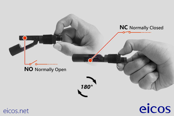 Funcionamiento NA o NC del sensor de nivel LA32-M12